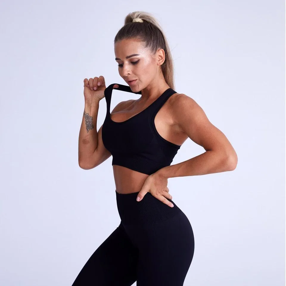 2 Pieces Yoga Set Fitness Tracksuit Set Sportswear Set Crop Top And Leggings