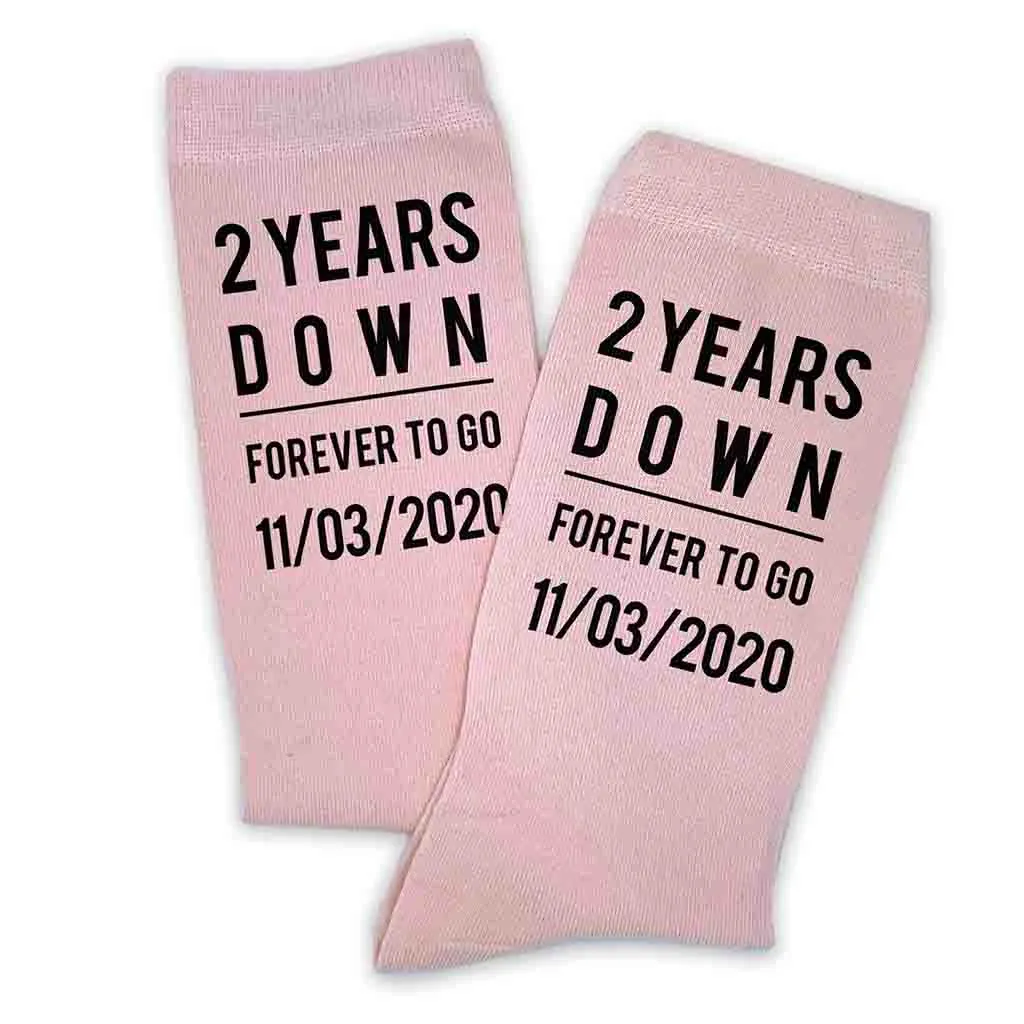 2nd Anniversary Personalized Dress Socks for Men