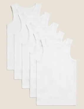 5pk Pure Cotton Vests (2-14 Yrs)