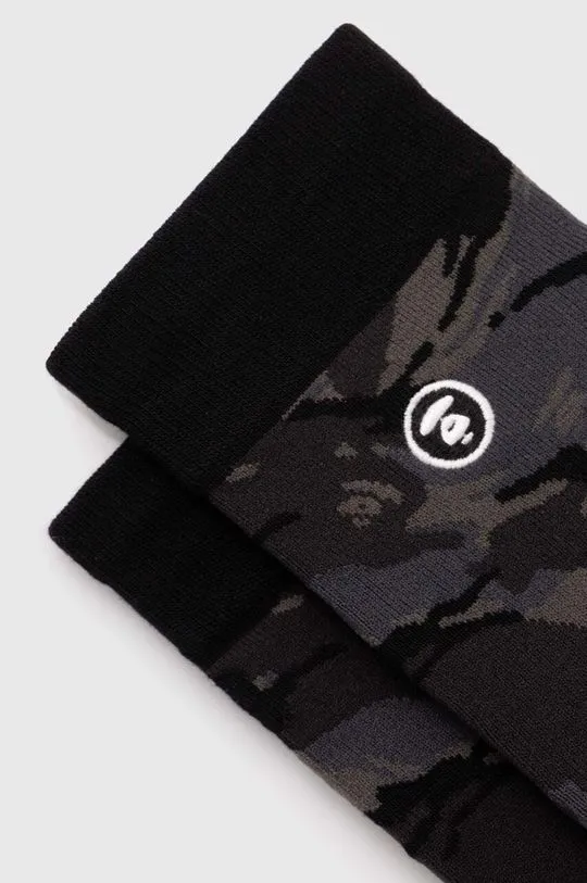 AAPE socks Basic Camo men's black color ASO4293