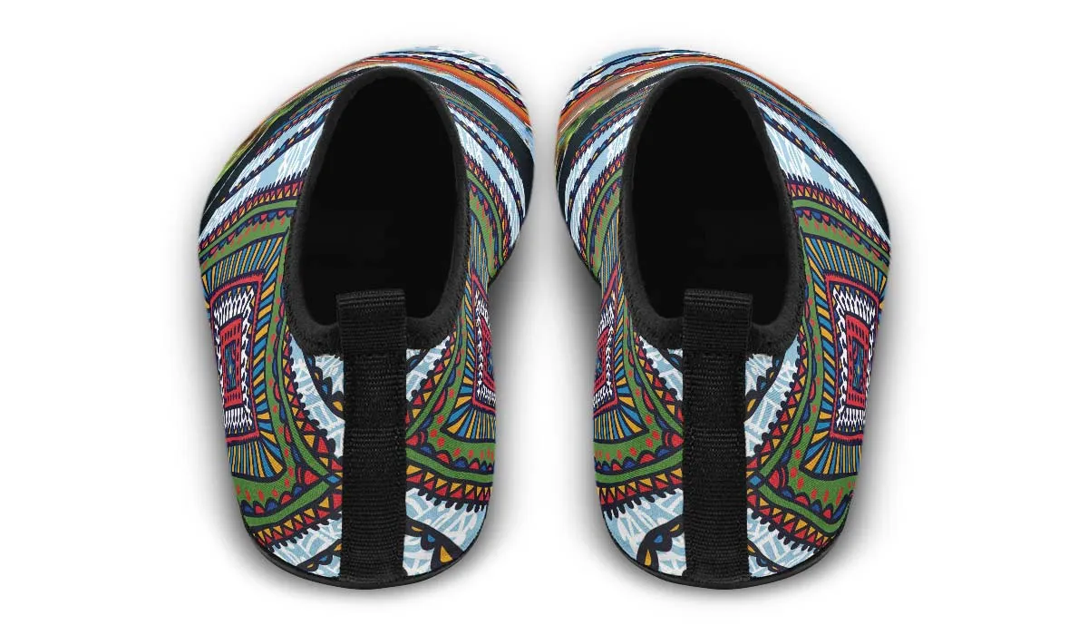 Abstract Tectonic Plates Aqua Barefoot Shoes