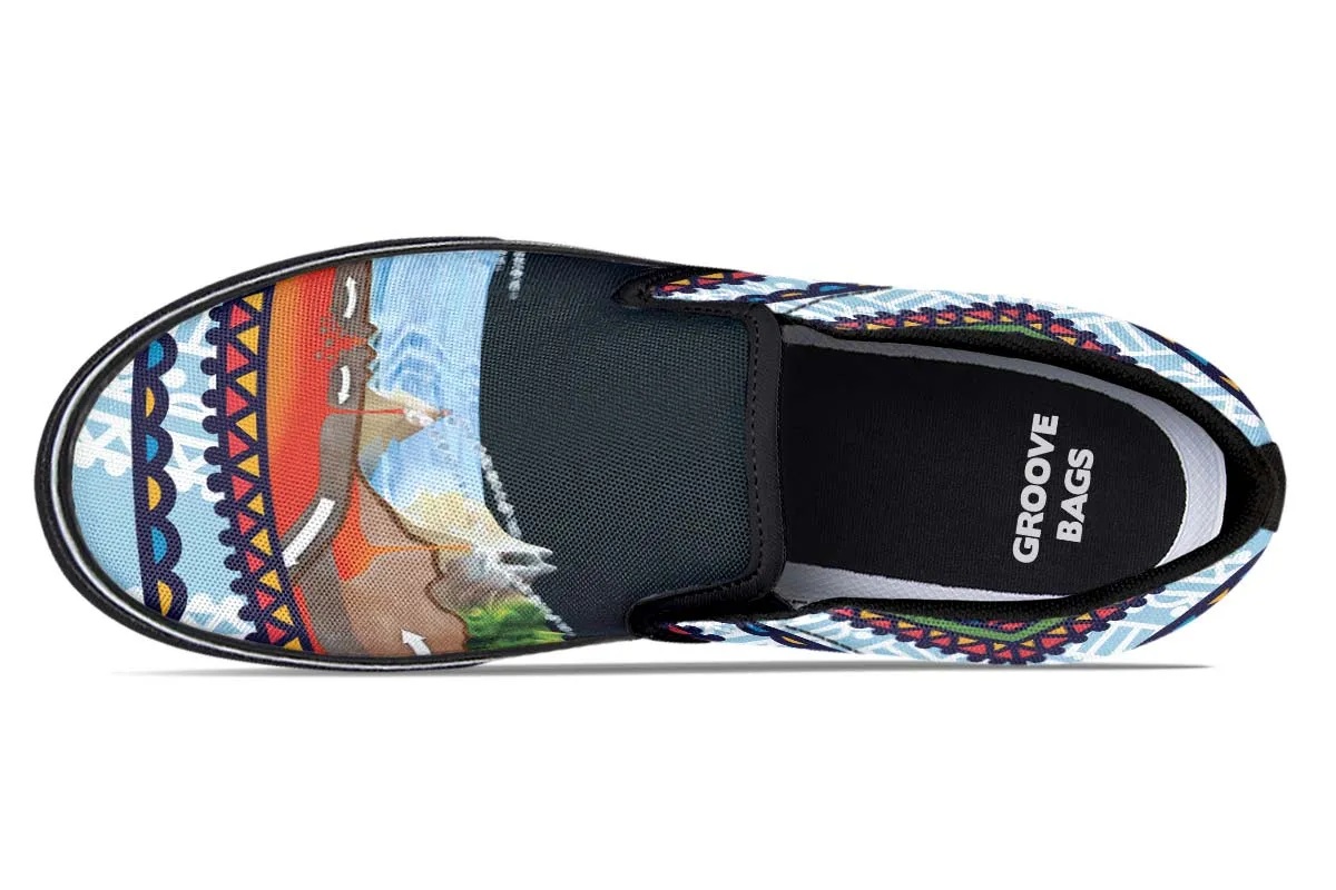 Abstract Tectonic Plates Slip-On Shoes