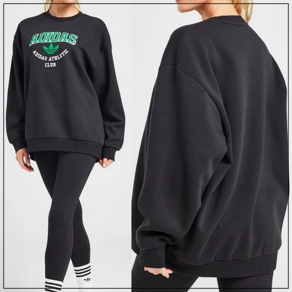 adidas  |Crew Neck Sweat Street Style Long Sleeves Plain Logo