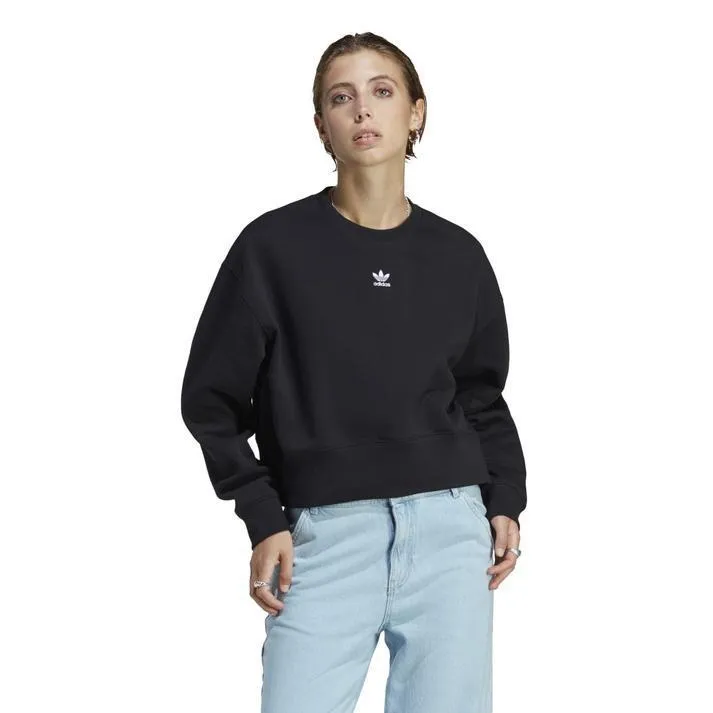 adidas  |Street Style U-Neck Long Sleeves Plain Cotton Logo