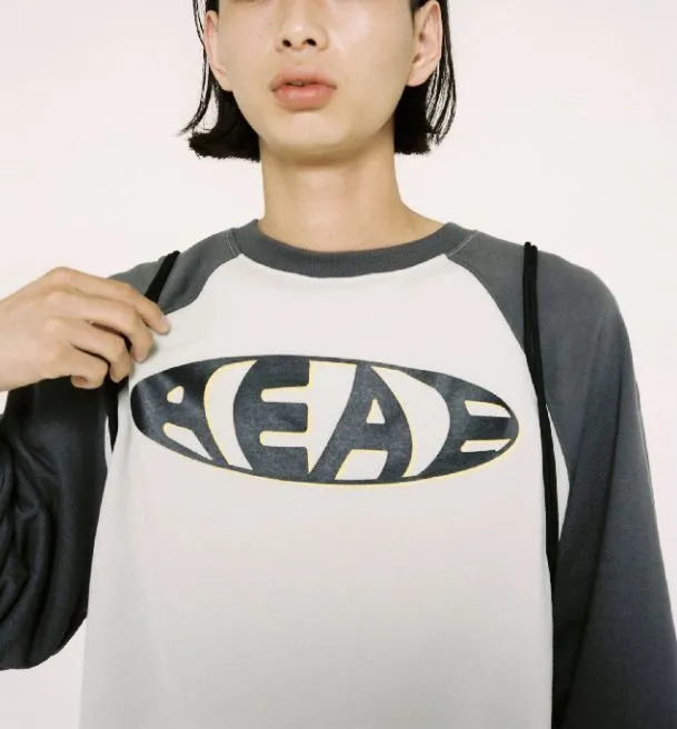 AEAE  |Unisex Street Style Bi-color Long Sleeves Logo