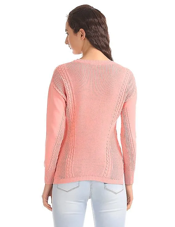 Aeropostale Regular Fit Cable Knit Sweater