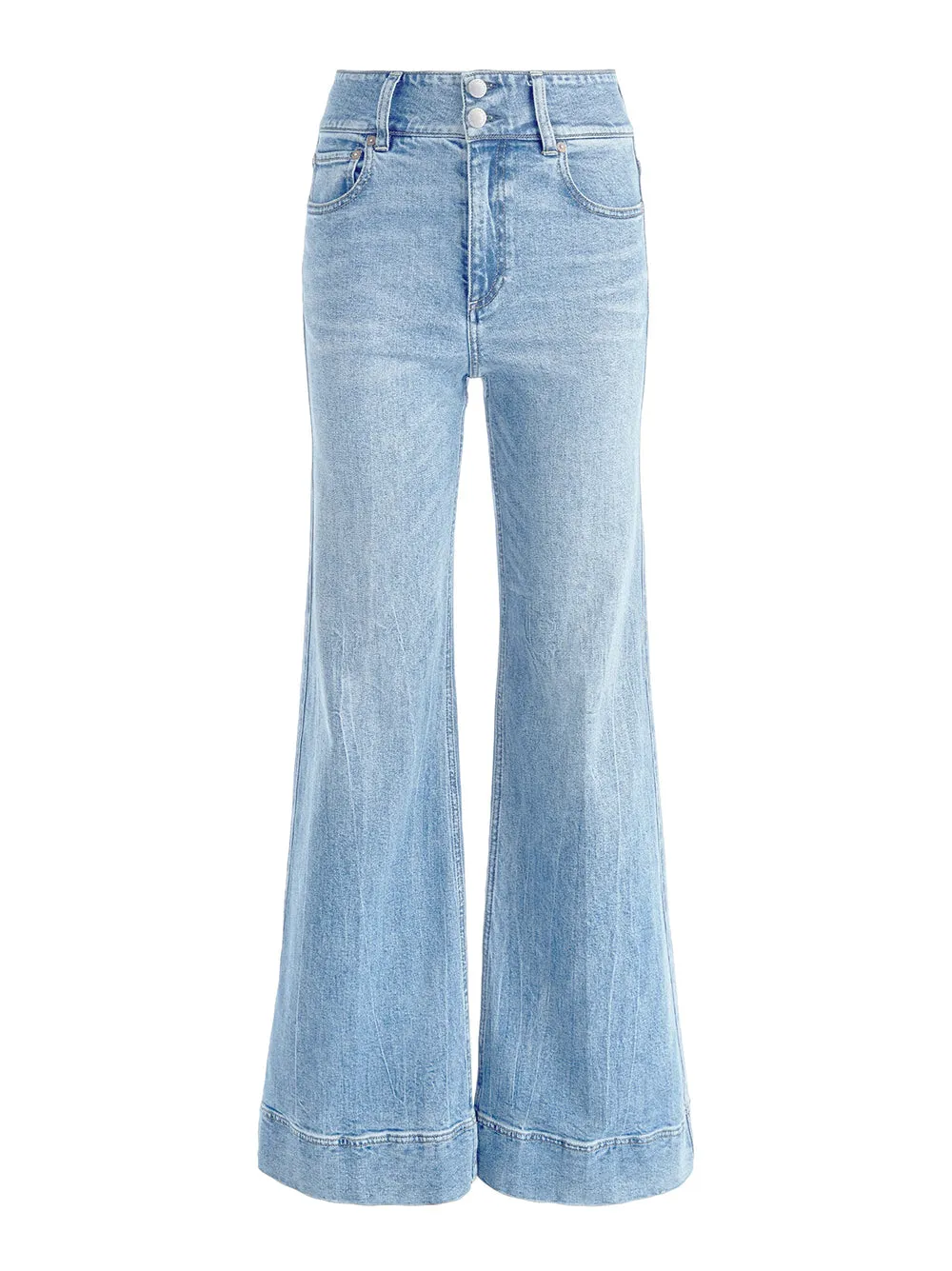 Alice + Olivia Missa High-Rise Wide Leg Jeans in Rockstar Blue