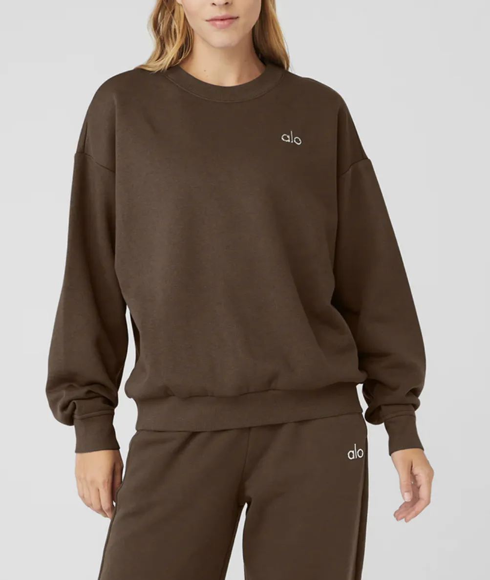 ALO Yoga  |Crew Neck Unisex Street Style Plain Logo