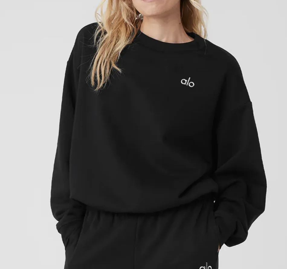 ALO Yoga  |Crew Neck Unisex Street Style Plain Logo