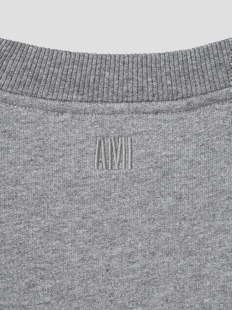 AMI PARIS  |Unisex U-Neck Long Sleeves Plain Cotton Logo