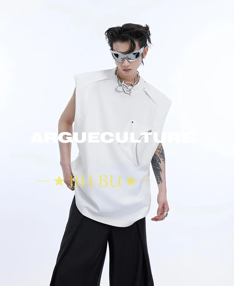 Argue Culture  |Crew Neck Unisex Blended Fabrics Sleeveless Street Style