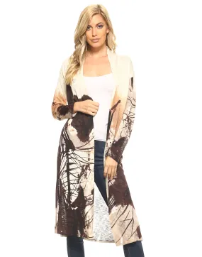 Artistic Print Chocolate Duster