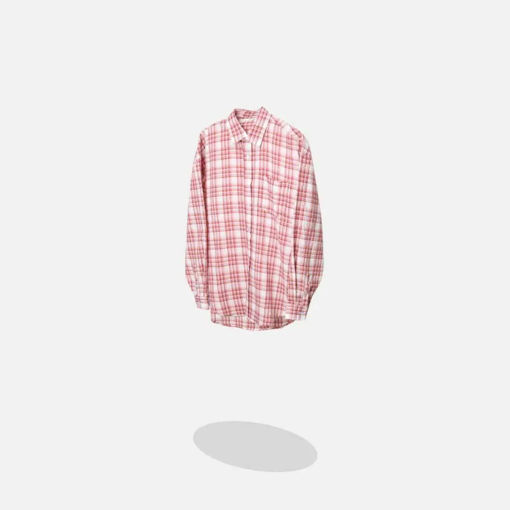 ASCLO  |Button-down Other Plaid Patterns Unisex Long Sleeves Cotton