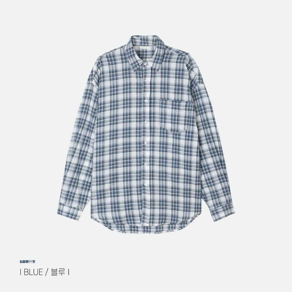 ASCLO  |Button-down Other Plaid Patterns Unisex Long Sleeves Cotton