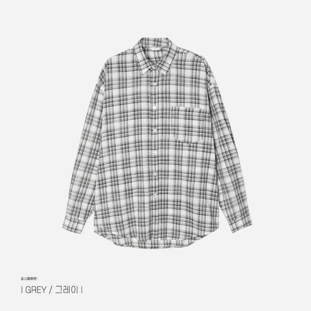 ASCLO  |Button-down Other Plaid Patterns Unisex Long Sleeves Cotton