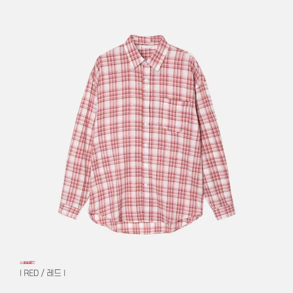 ASCLO  |Button-down Other Plaid Patterns Unisex Long Sleeves Cotton