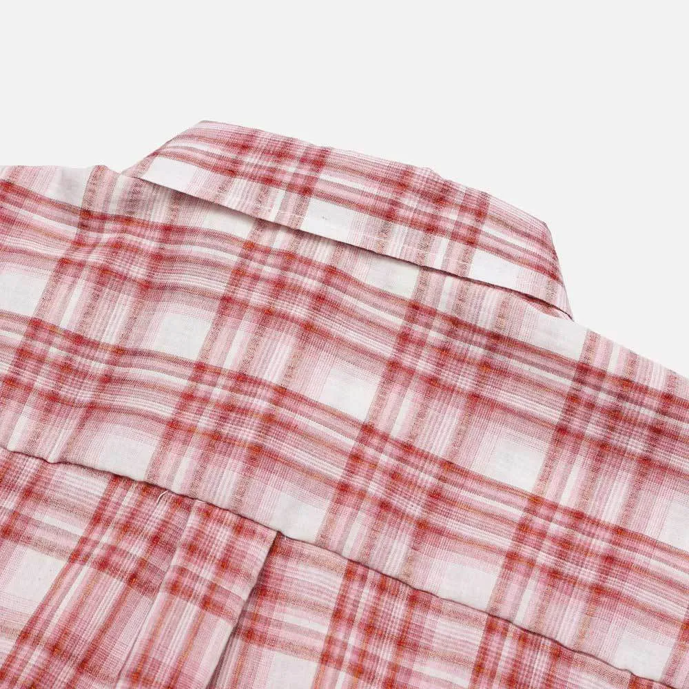 ASCLO  |Button-down Other Plaid Patterns Unisex Long Sleeves Cotton