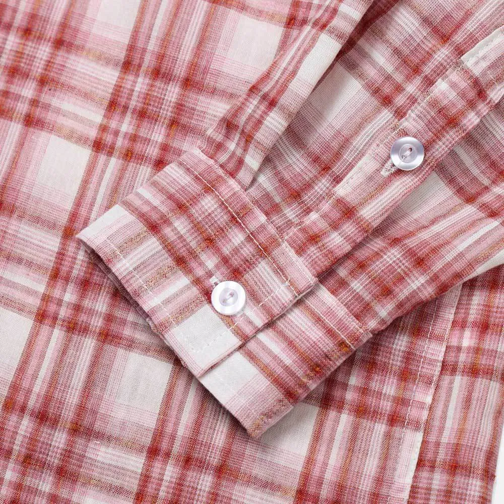 ASCLO  |Button-down Other Plaid Patterns Unisex Long Sleeves Cotton