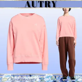 AUTRY  |Crew Neck Street Style Long Sleeves Plain Cotton Logo