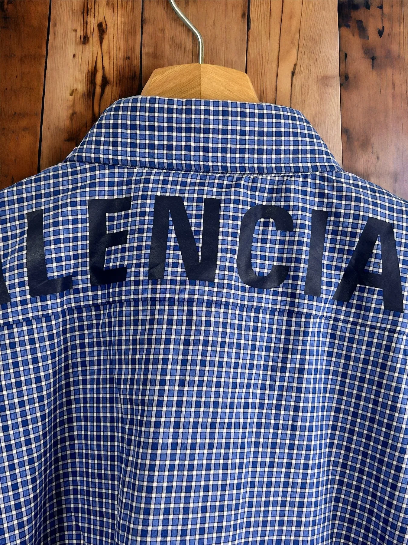 BALENCIAGA  |Button-down Gingham Street Style Cotton Short Sleeves Logo