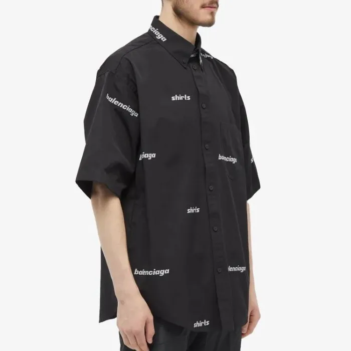 BALENCIAGA  |Button-down Unisex Street Style Short Sleeves Logo Luxury