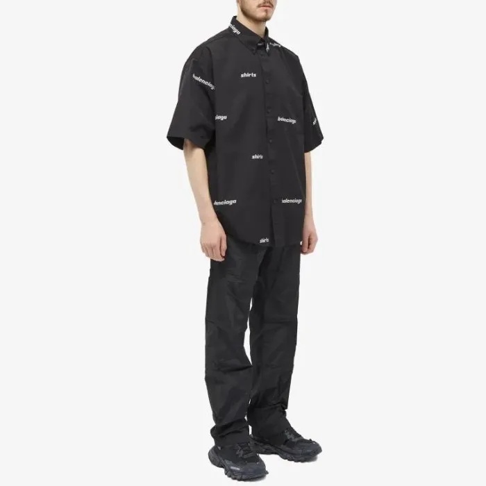 BALENCIAGA  |Button-down Unisex Street Style Short Sleeves Logo Luxury