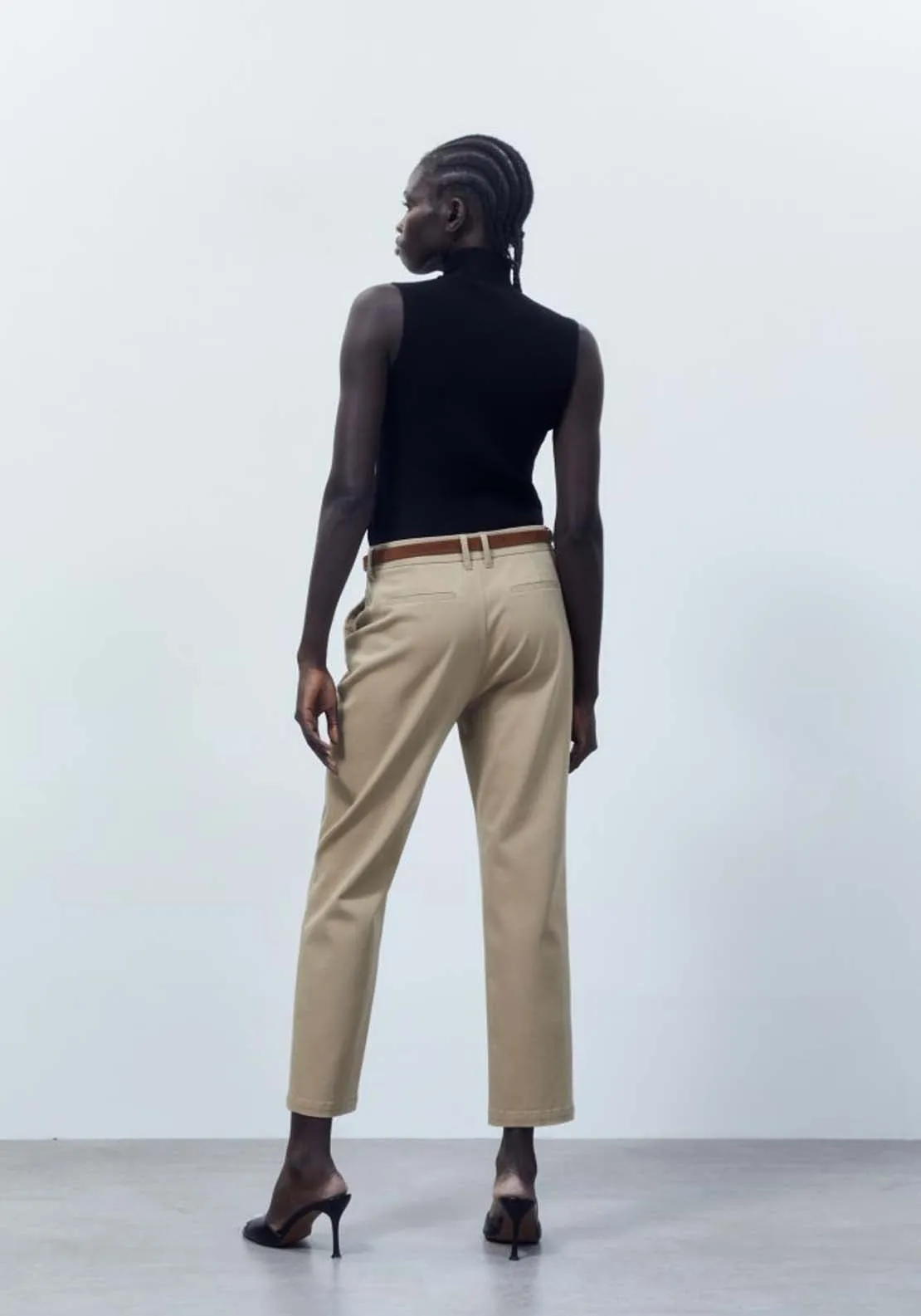 Belted chino trousers - Camel