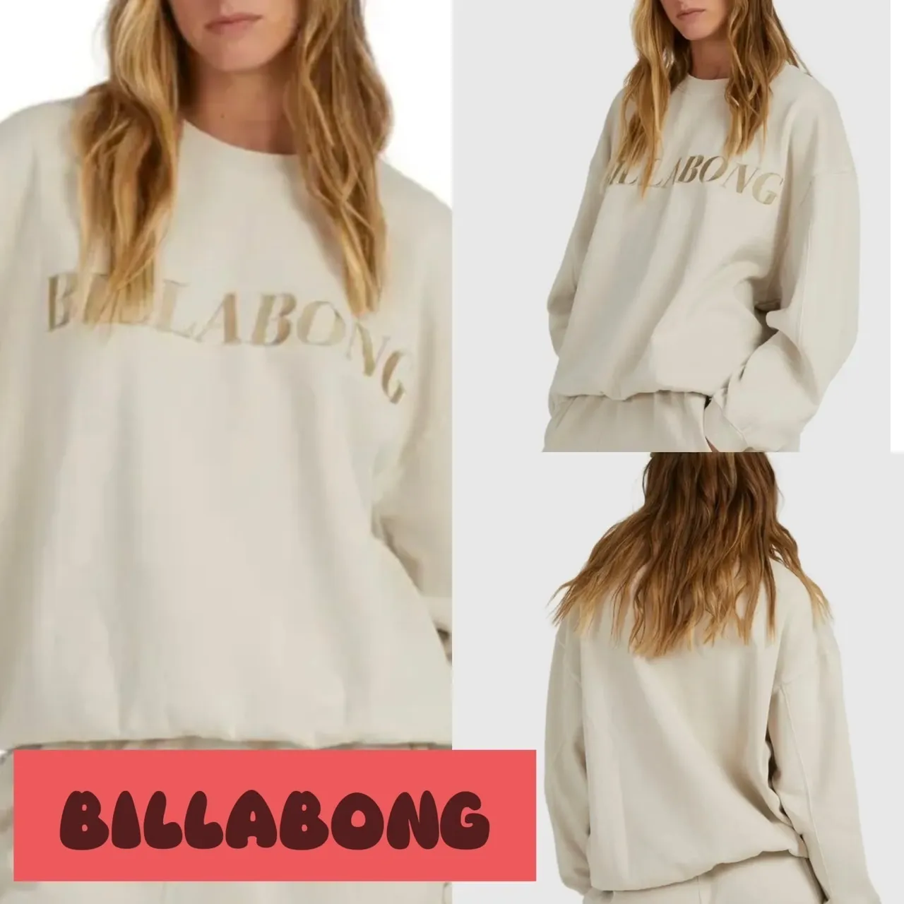 Billabong  |Crew Neck Sweat Street Style Long Sleeves Plain Logo