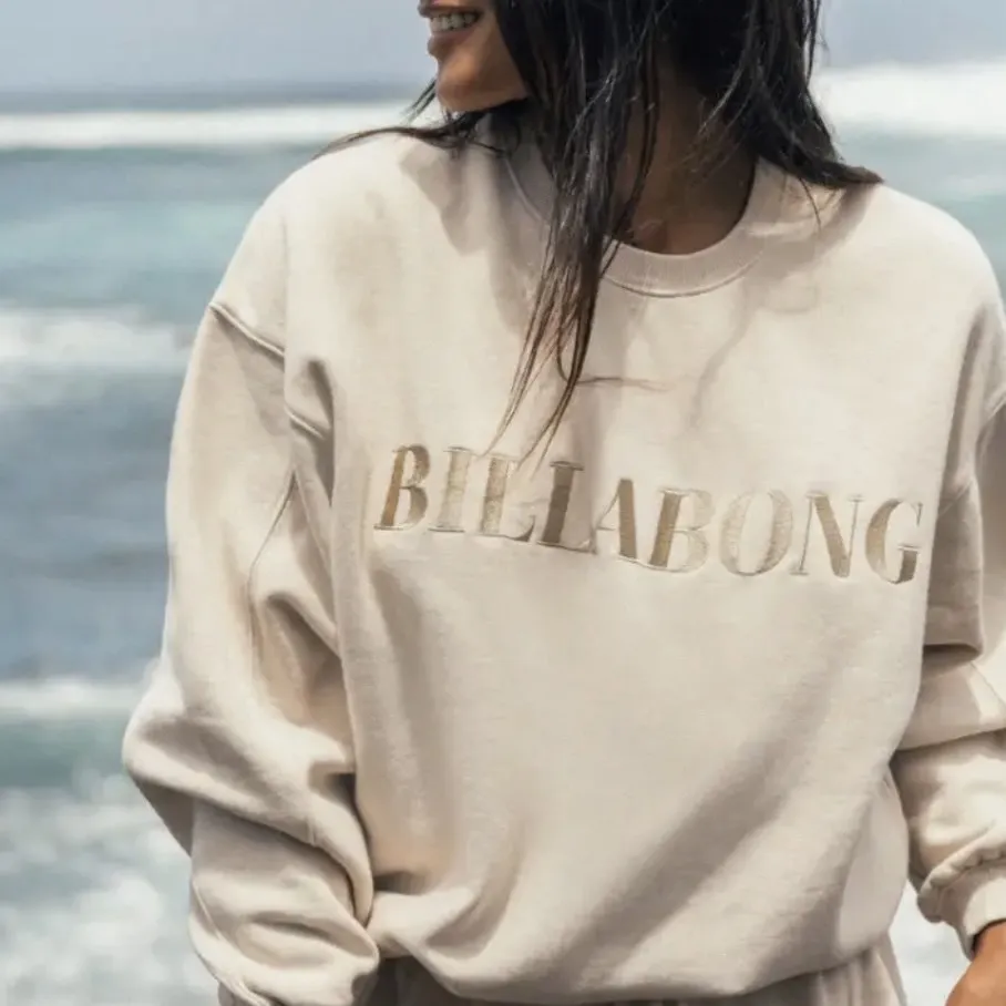 Billabong  |Crew Neck Sweat Street Style Long Sleeves Plain Logo