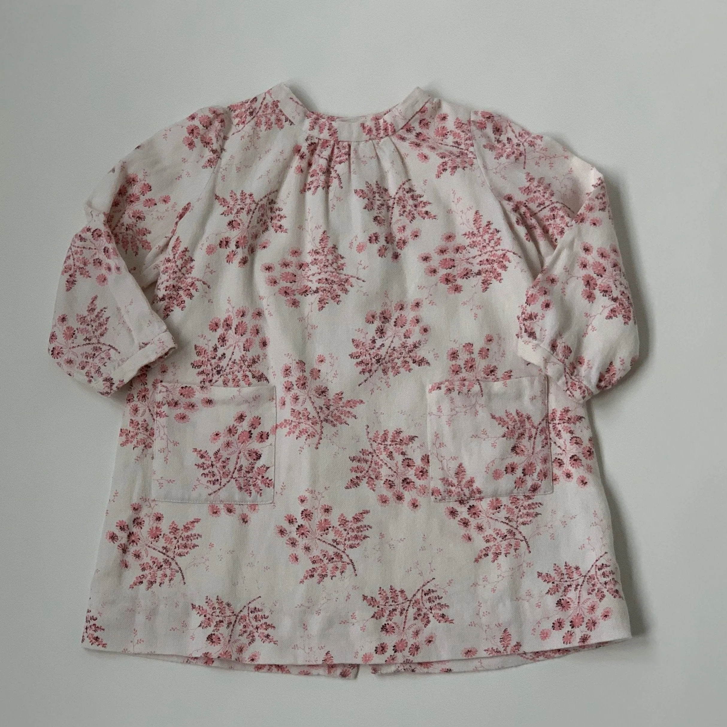 Bonpoint Cream And Pink Winter Floral Dress: 3 Years