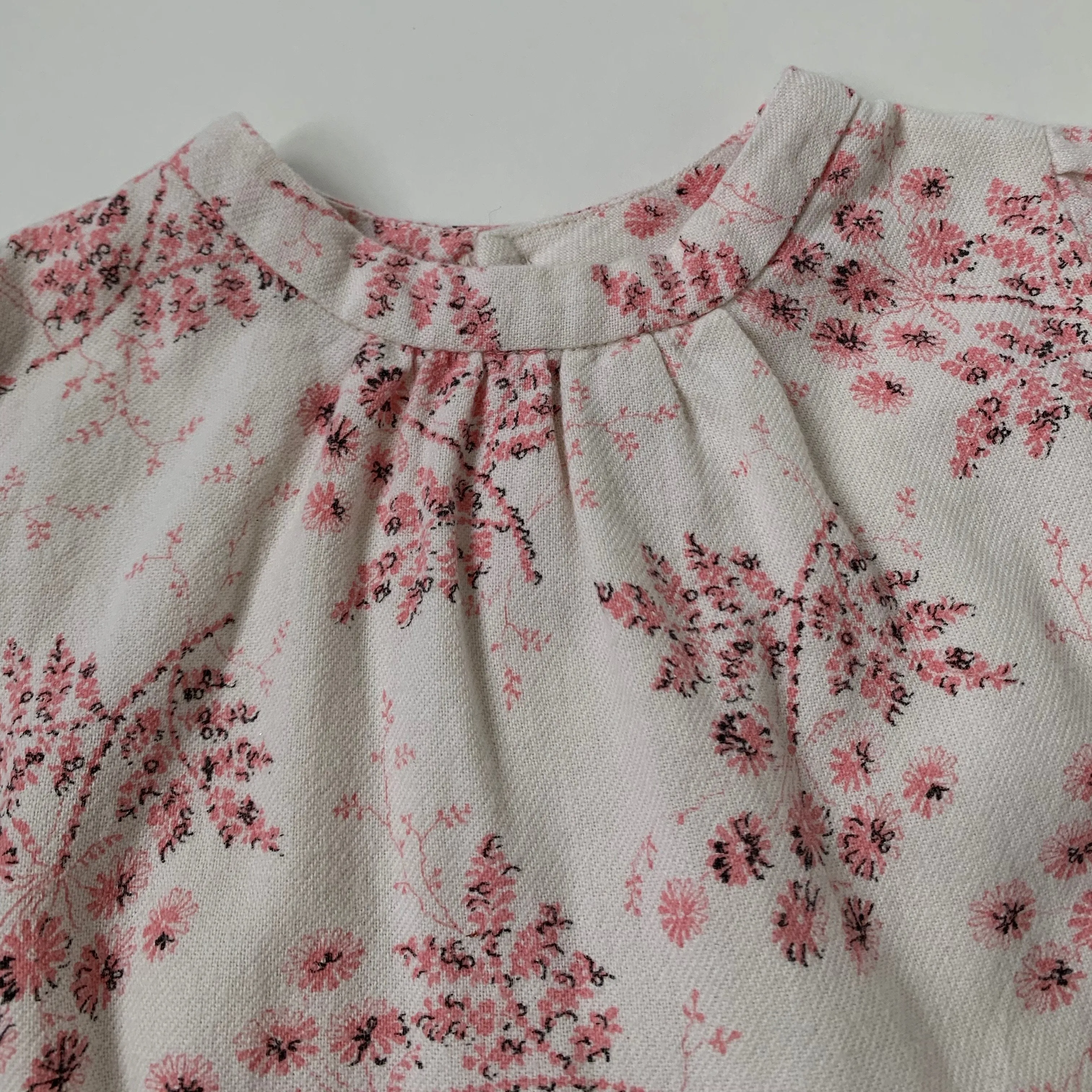 Bonpoint Cream And Pink Winter Floral Dress: 3 Years