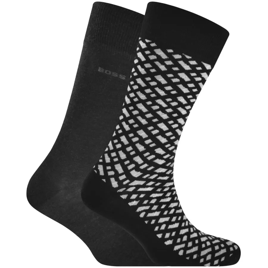 BOSS 2 Pack Logo Socks Black