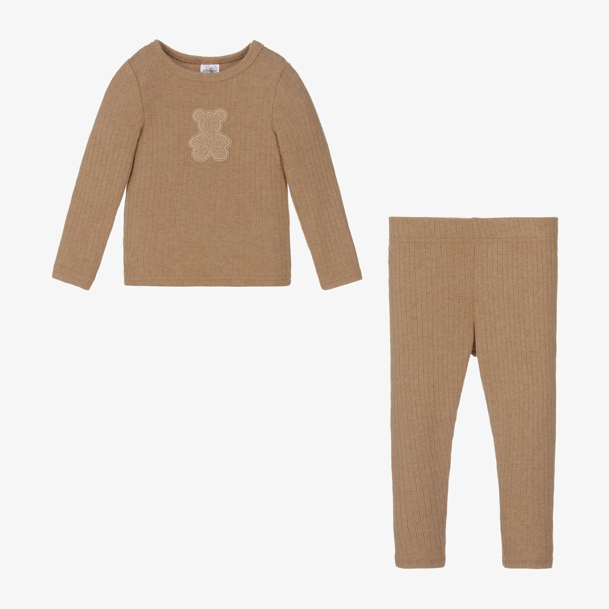 Boys Brown Viscose Jersey Leggings Set