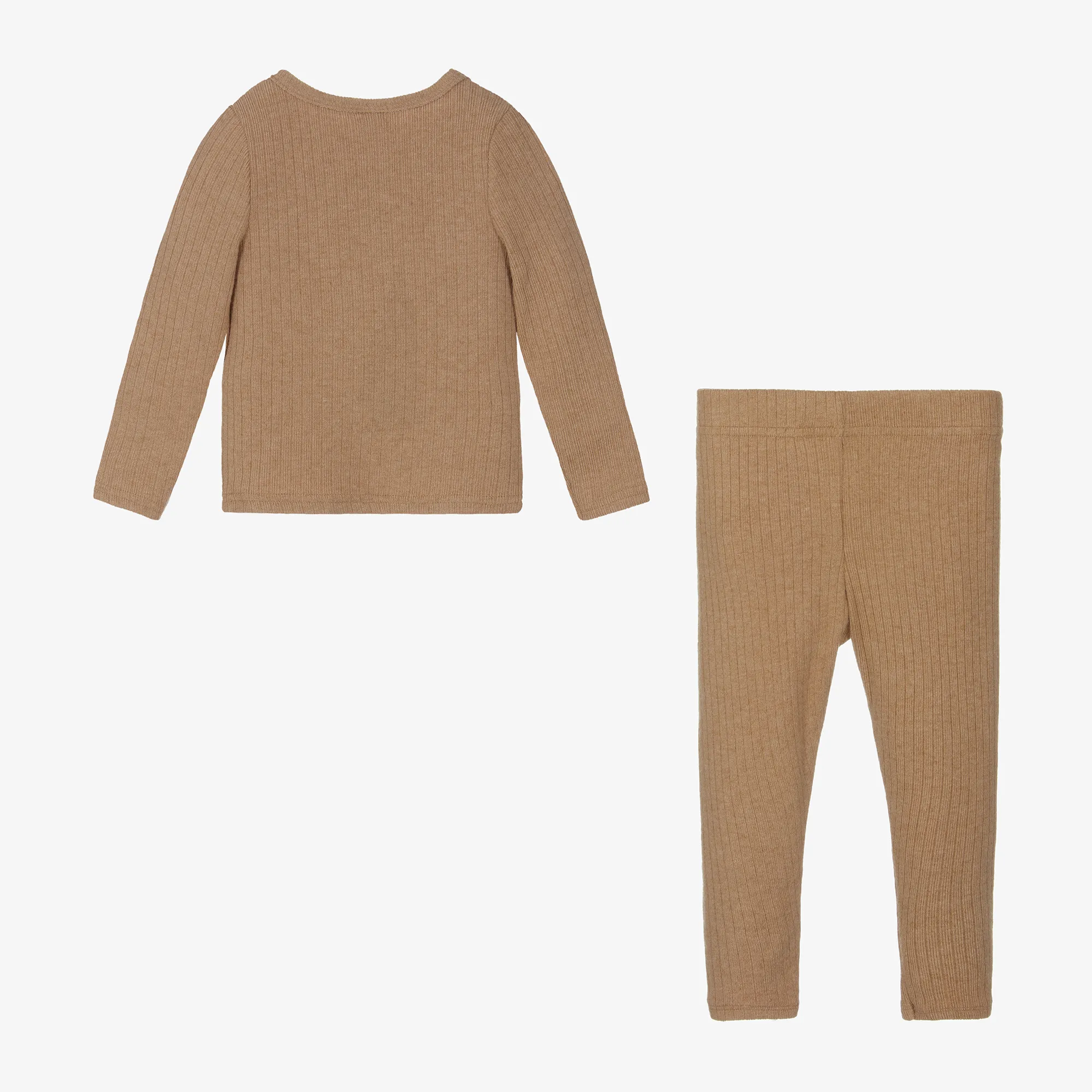 Boys Brown Viscose Jersey Leggings Set