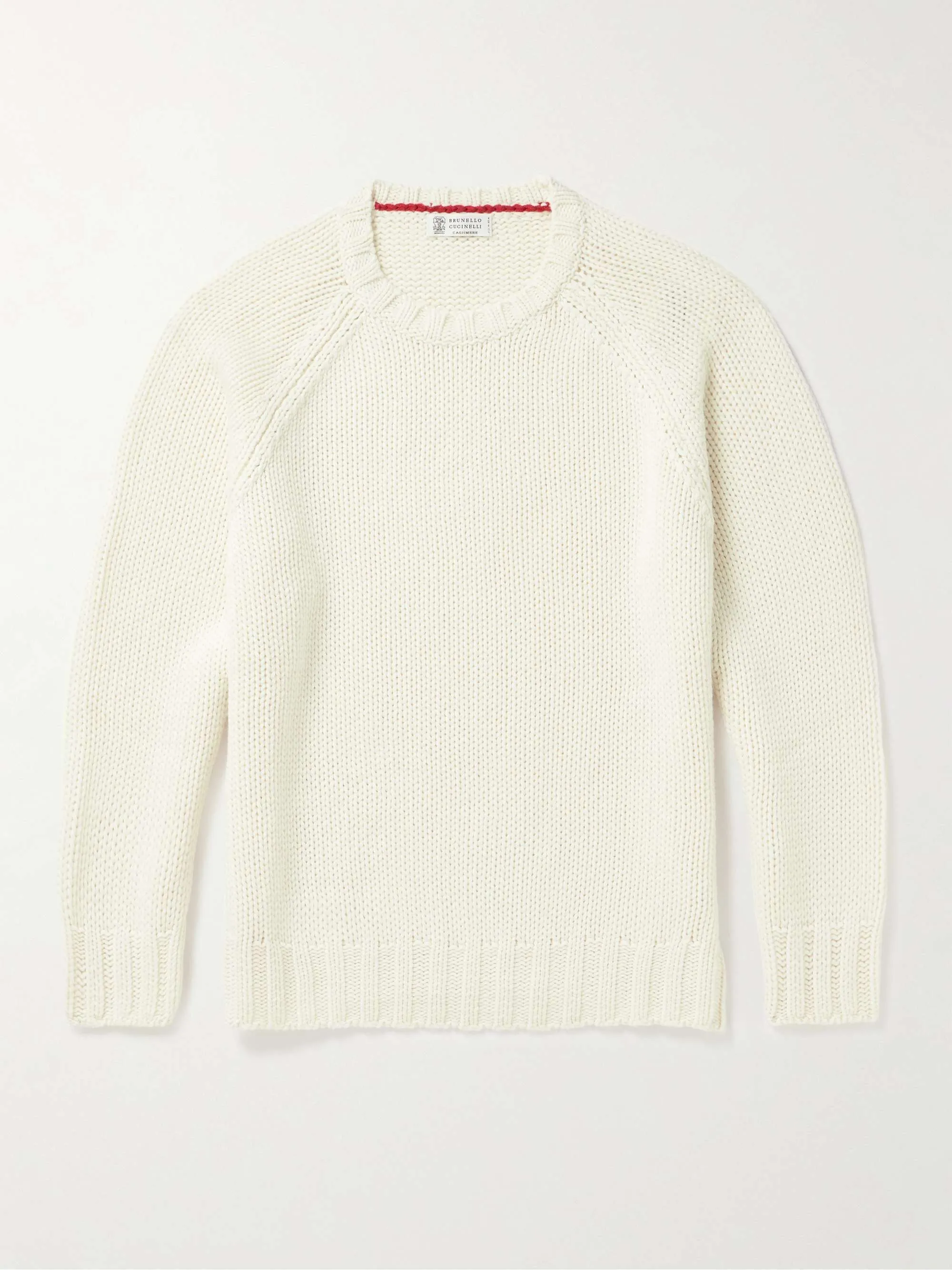 BRUNELLO CUCINELLI  |Crew Neck Cable Knit Unisex Wool Cashmere Chiffon Sweat