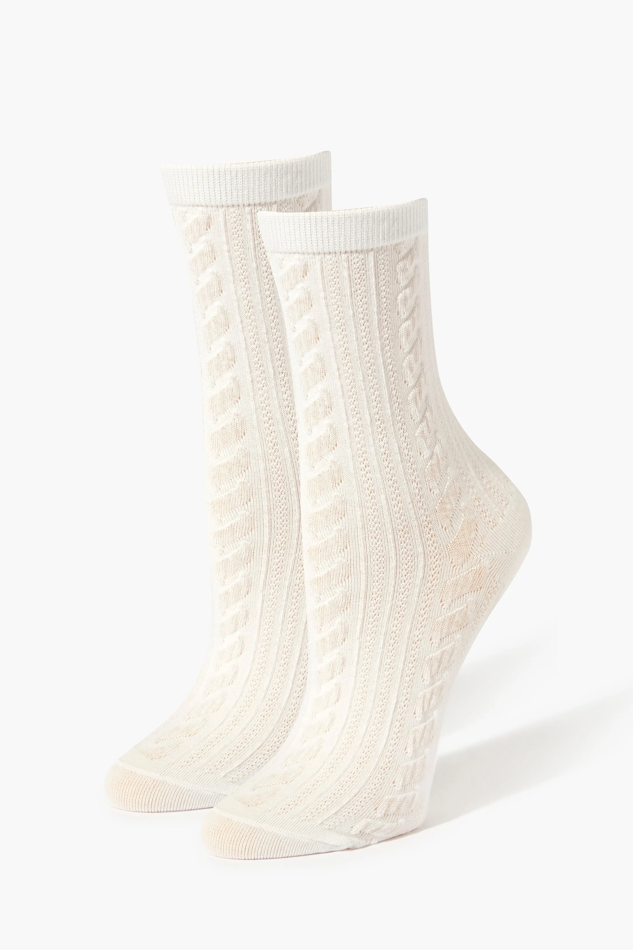 Cable Knit Crew Socks