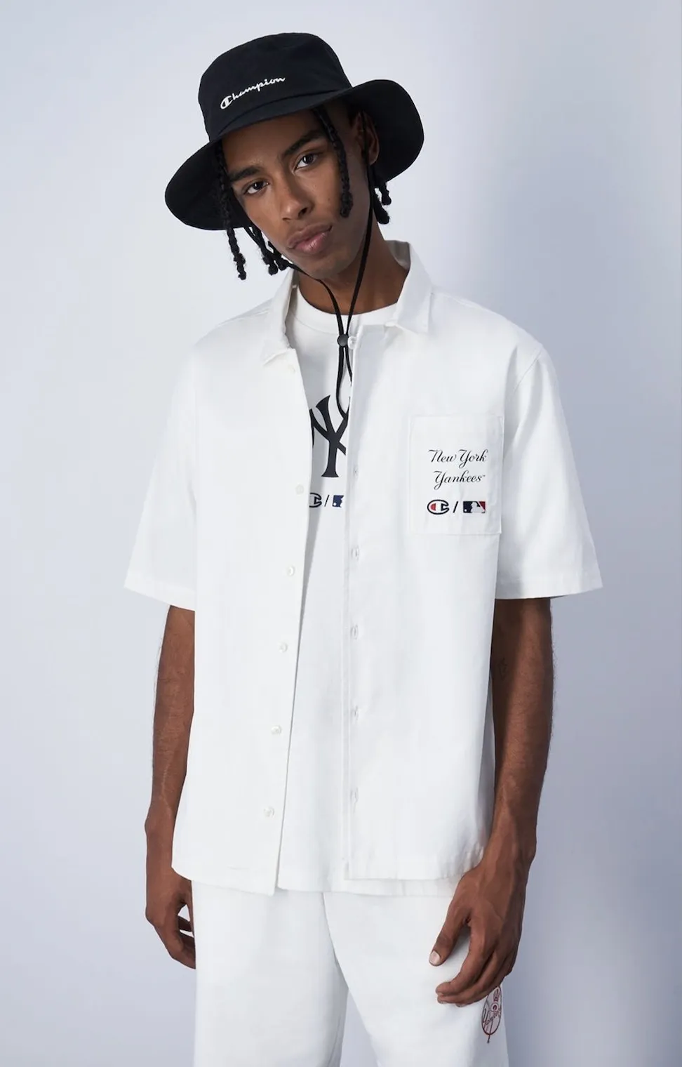 CHAMPION  |Button-down Street Style Collaboration Plain Cotton