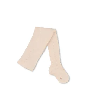 CHLOÉ KIDS Pink Textured Cotton Blend Tights