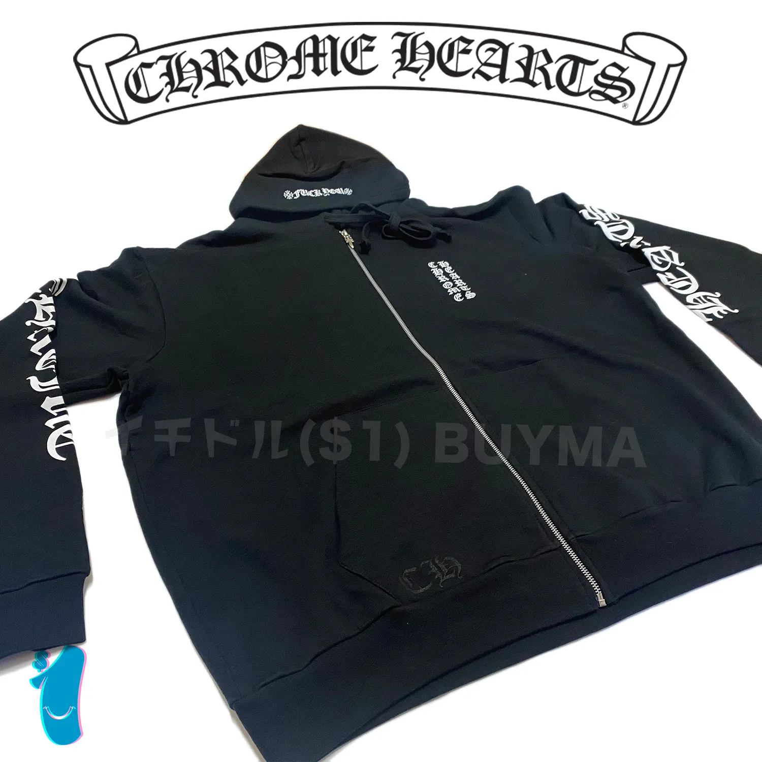 CHROME HEARTS  |Unisex Street Style Long Sleeves Plain Cotton Logo Hoodies