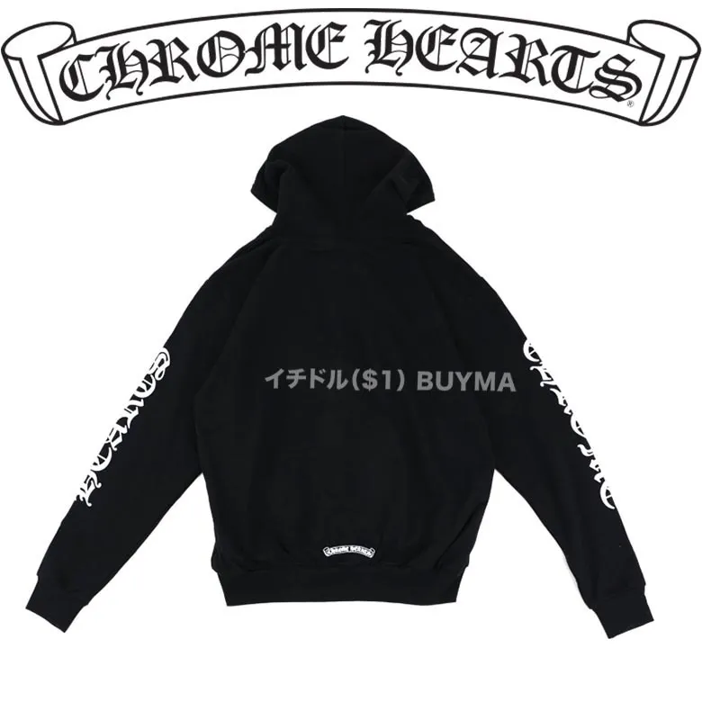 CHROME HEARTS  |Unisex Street Style Long Sleeves Plain Cotton Logo Hoodies