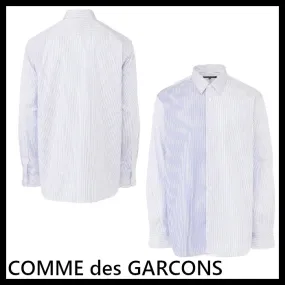 COMME des GARCONS  |Button-down Stripes Street Style Long Sleeves Cotton