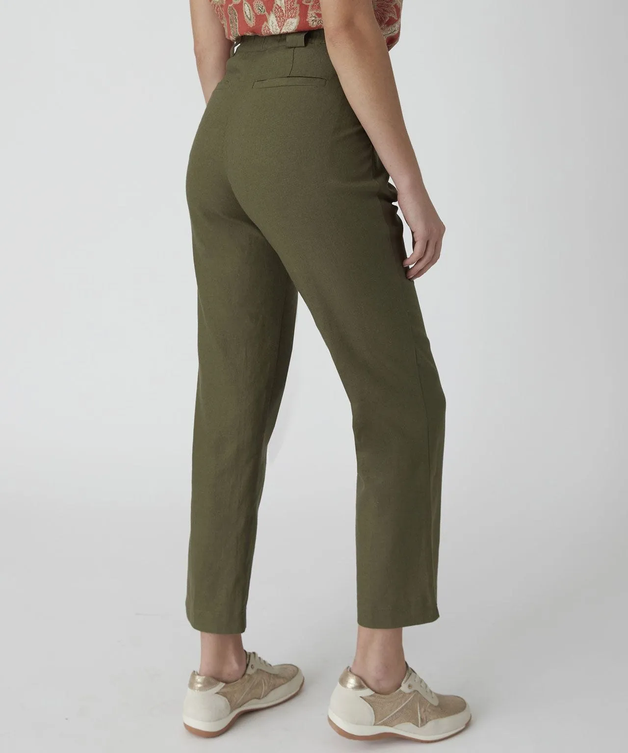 Cropped Linen Rich Trousers