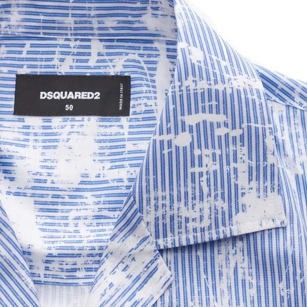 D SQUARED2  |Button-down Stripes Unisex Street Style Short Sleeves Luxury