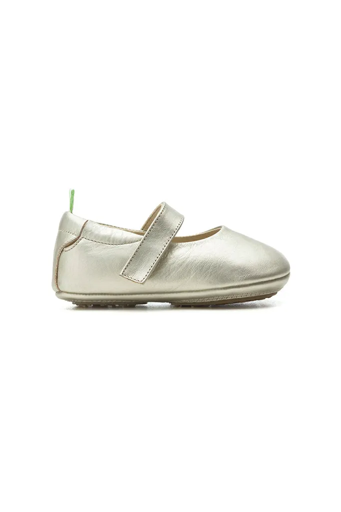 Dolly Mary Jane Shoes - White Gold