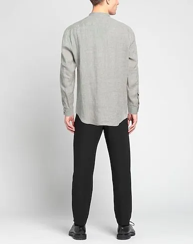 EMPORIO ARMANI  |Button-down Linen Street Style Long Sleeves Plain Shirts