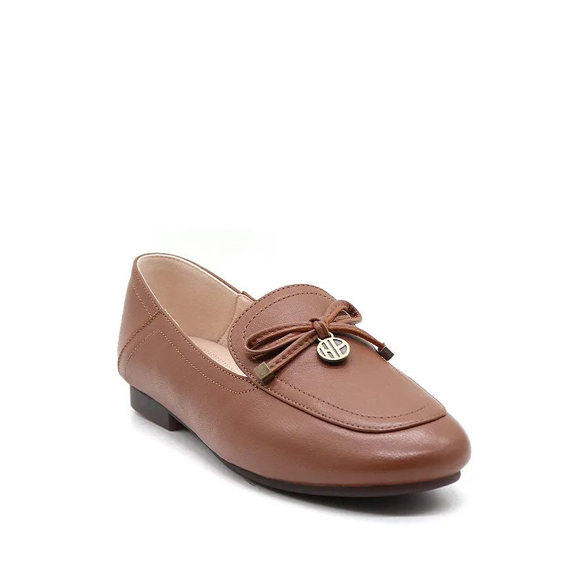 Essence Bow Women's Shoes - Tan Leather