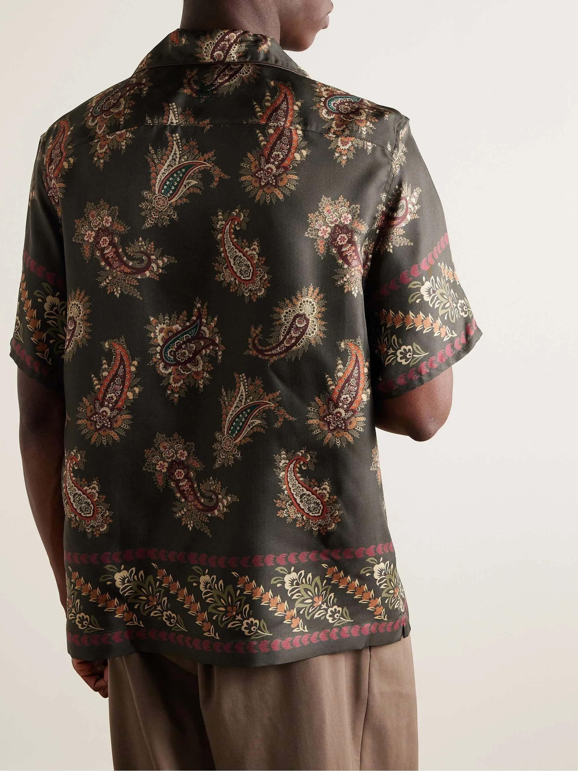 ETRO  |Button-down Paisley Unisex Silk Street Style Short Sleeves