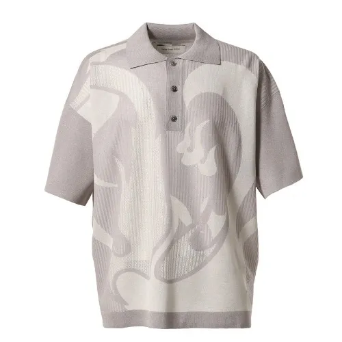 Feng Chen Wang  |Button-down Unisex Street Style Plain Short Sleeves Polos