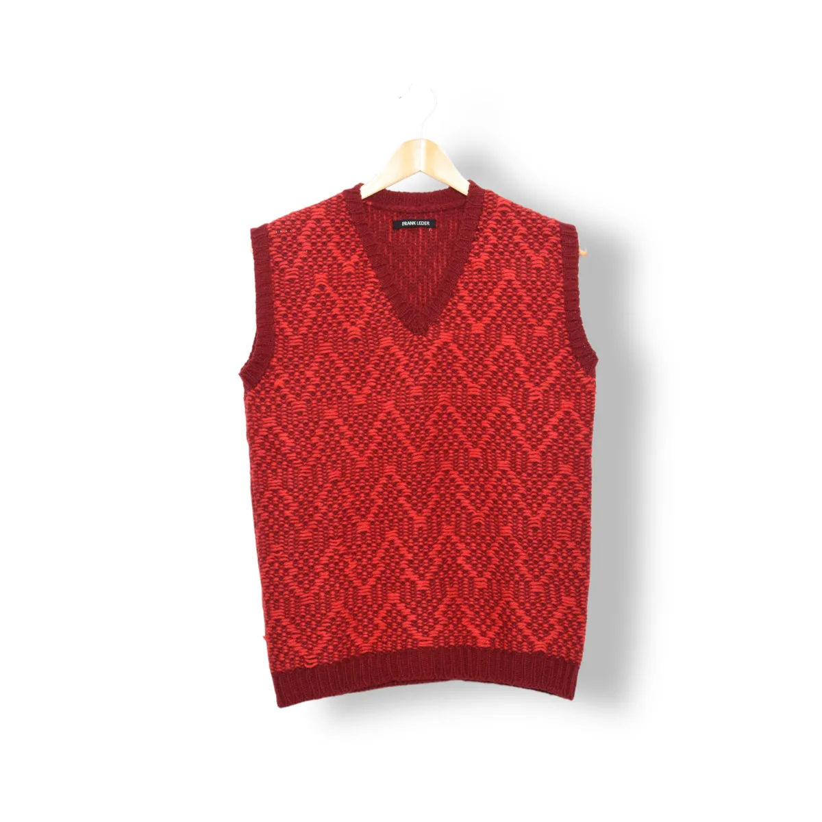 Frank Leder Handknitted Vest red