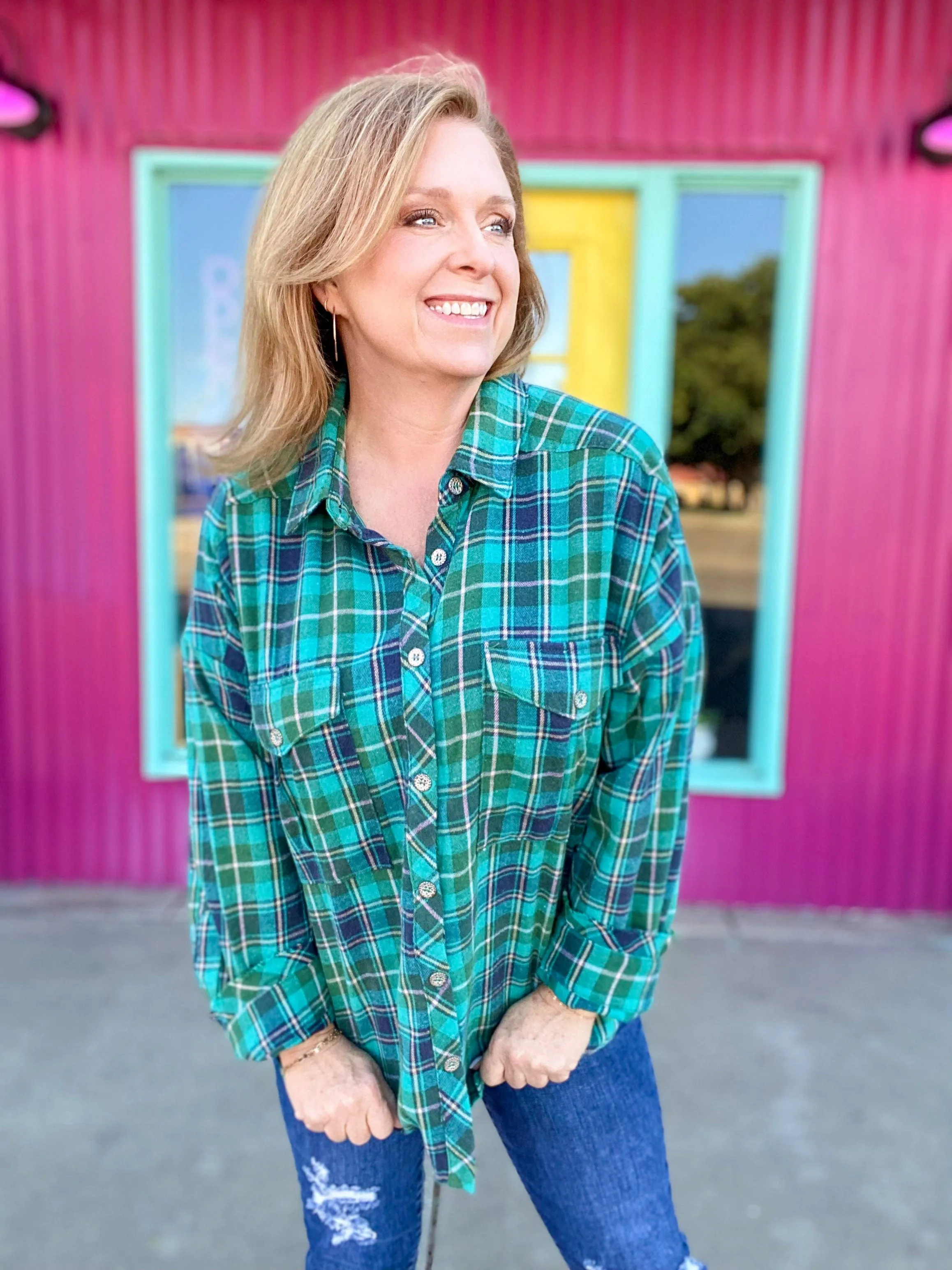 Frannie Flannel Teal